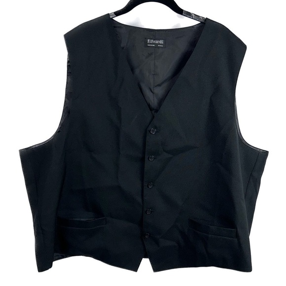 Edwards Vest Suit Signature High Button Front V neck Sleeveless Vest Top Shirt - Picture 1 of 8